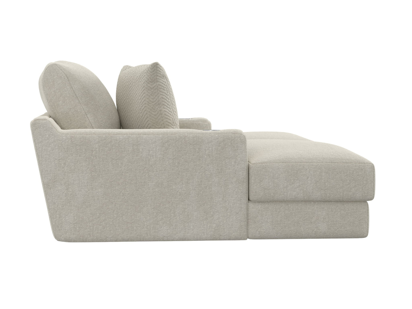 Cozy - RSF Chaise With USB - Pearl