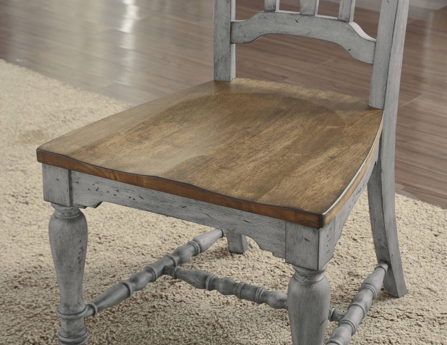 Plymouth - Dining Chair - Gray / Dark Brown