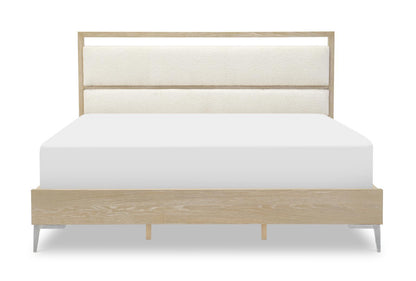 Biscayne - King Upholstered Panel Headboard - Malabar With Alabaster Fronts