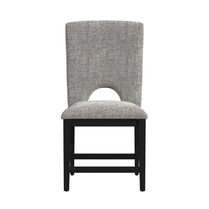 Oregon - Fabric Counter Side Chair (Set of 2) - Gray / Black