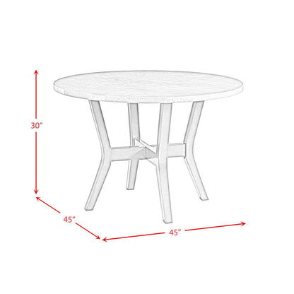 Ambridge - 5 Piece Round Dining Set With Faux Marble Top - Brushed Gray