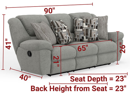 Trifecta - Sofa With 3 Recliners and Drop Down Table