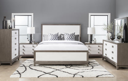 Terra Luna - Panel Headboard - King / California King - White Cloud & Nightfall