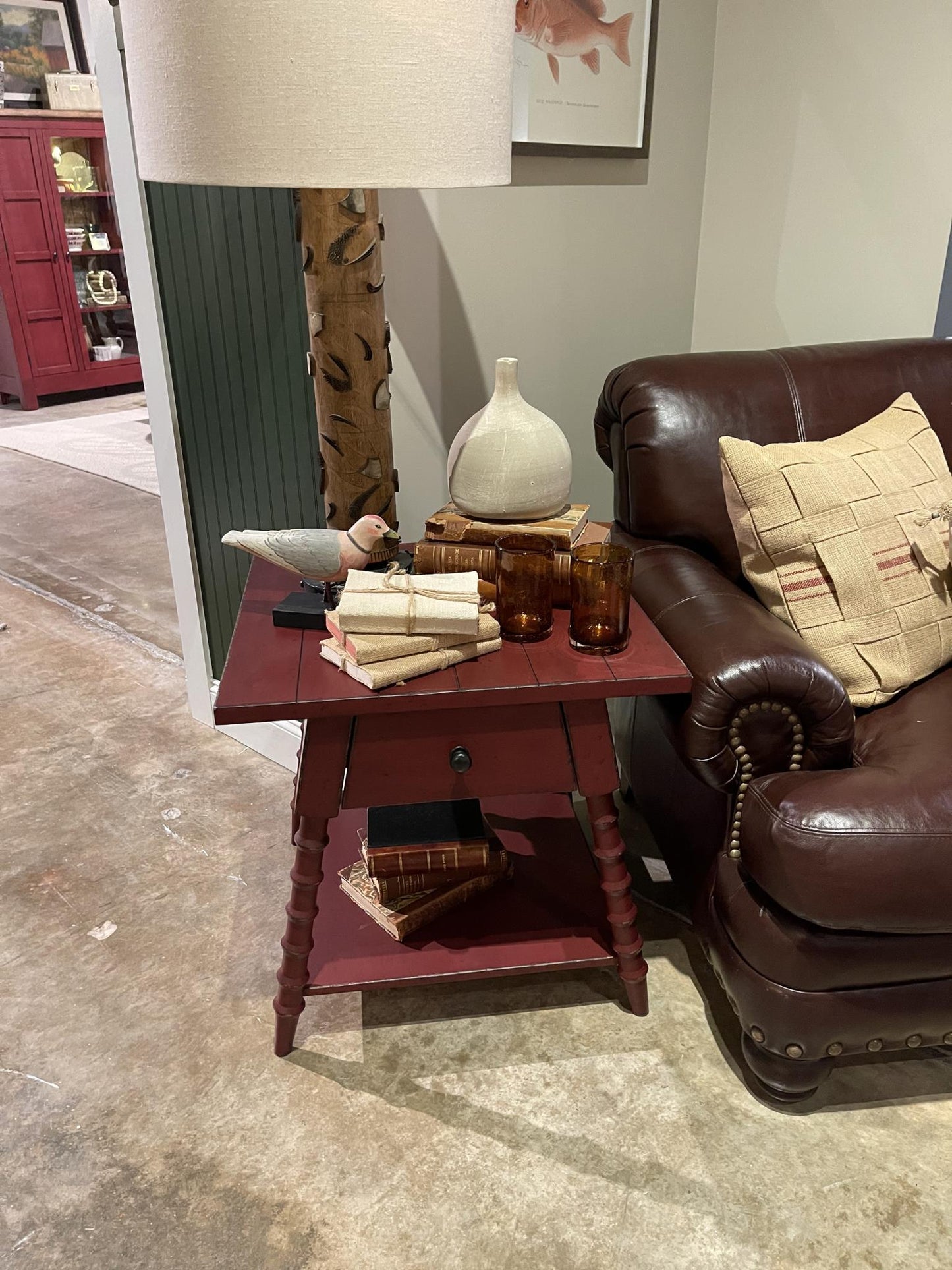 Vintage Market - Splayed Bobbin Leg 1 Drawer End Table