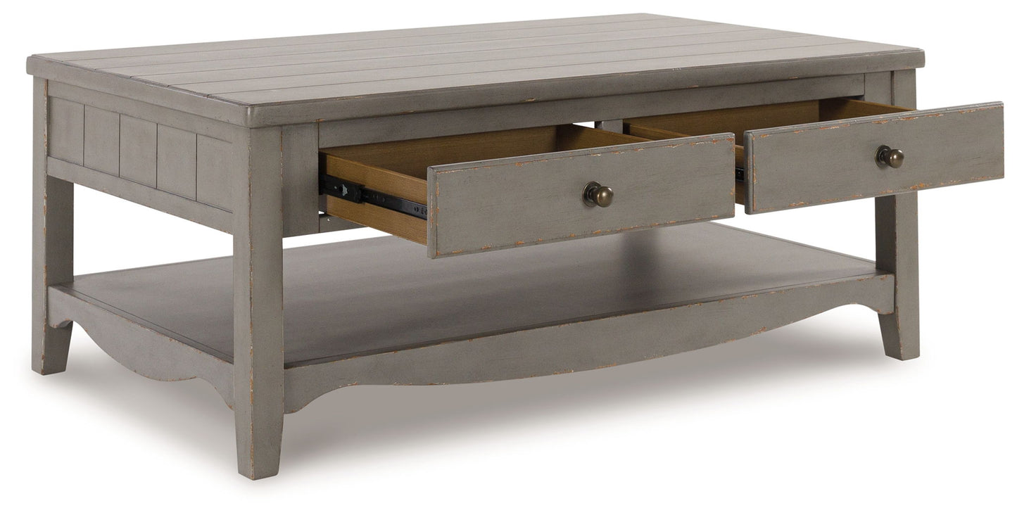 Charina - Rectangular Cocktail Table - Antique Gray