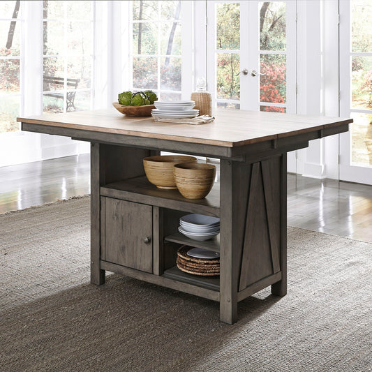 Lindsey Farm - Kitchen Island Base - Gray & Sandstone