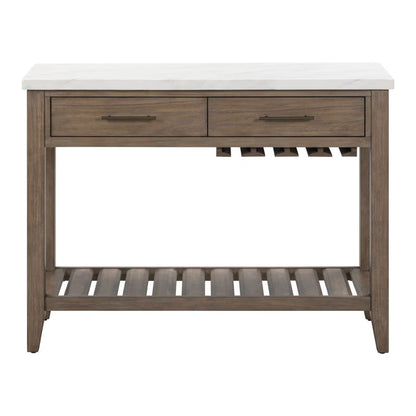 Edison - Server With Faux Marble Top - Brownstone