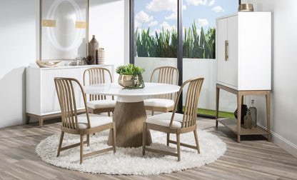 Melrose - Bar Console - Cloud White And Desert Oak