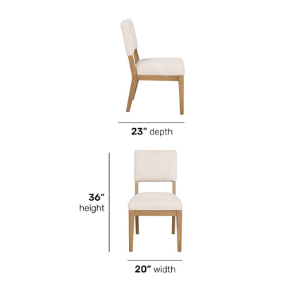 Millwork - Dining Chair (Set of 2) - White / Light Brown