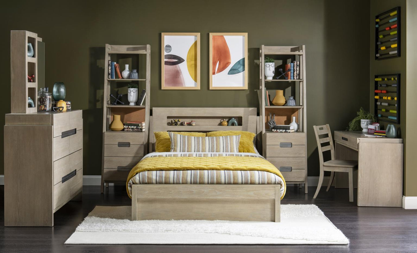 District - Desk - Weathered Oak