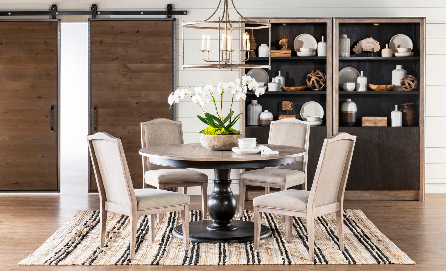 Halifax - Complete Round Dining Table - Black