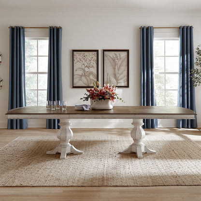 Magnolia Manor - Double Pedestal Table Top - White
