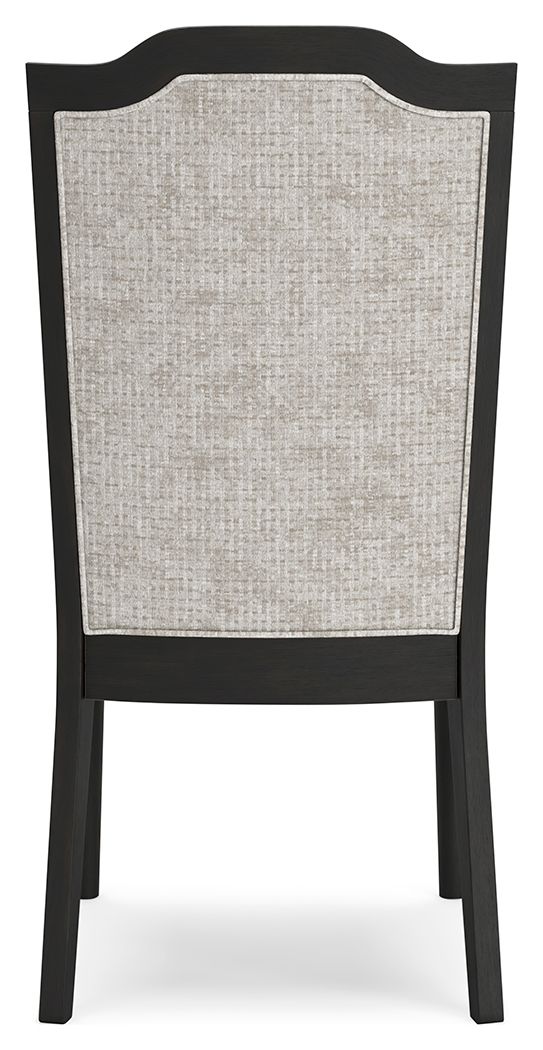 Welltern - Dining Nailhead Trim Uph Side Chair (Set of 2) - Cream / Black