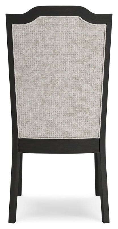 Welltern - Dining Nailhead Trim Uph Side Chair (Set of 2) - Cream / Black