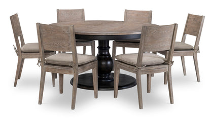 Halifax - Complete Round Dining Table - Black