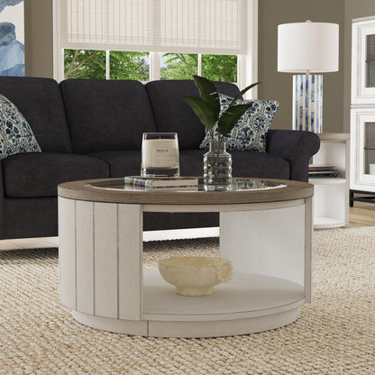 Melody - Round Coffee Table With Casters - White