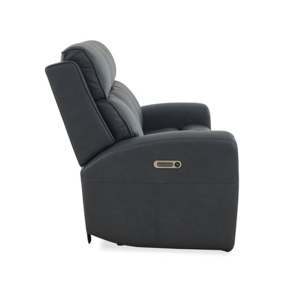 Warren - Power Reclining Sofa With Console, Power Headrest & Lumbar - Black