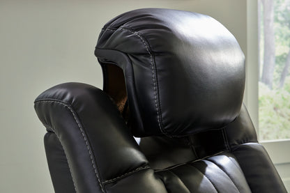 Caveman Den - Power Reclining Loveseat with Console/ Adj Hdrst - Midnight