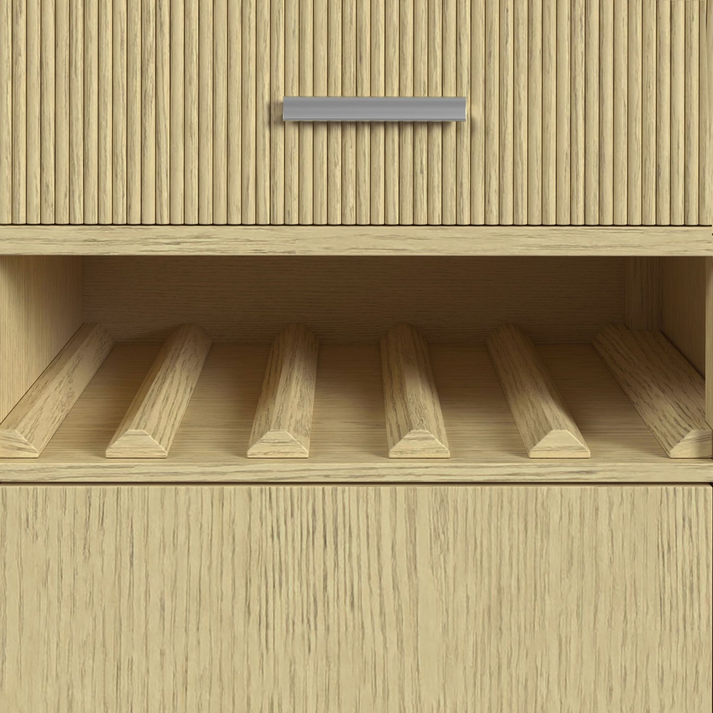 Cambrie - Buffet With LED And Power - Off-White And Natural