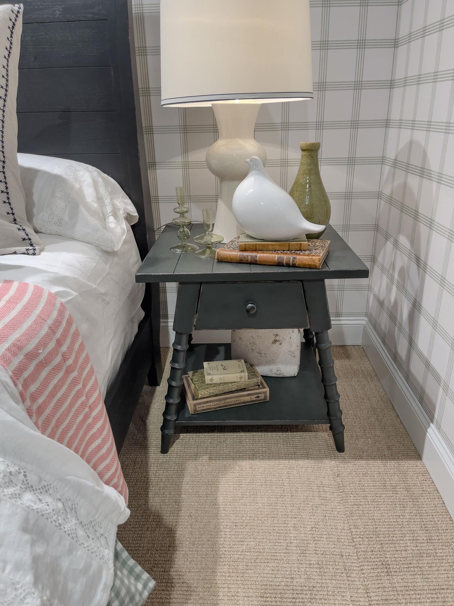 Vintage Market - Splayed Bobbin Leg 1 Drawer End Table