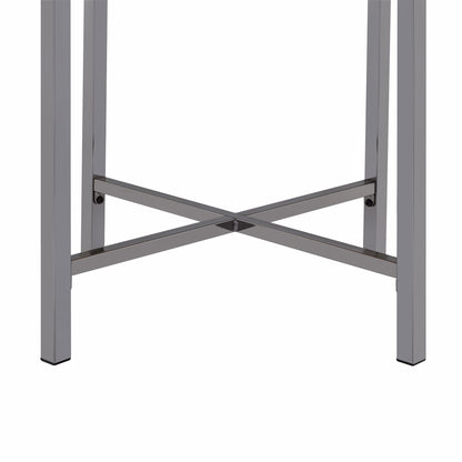Edith - Round End Table - Dark Nickel