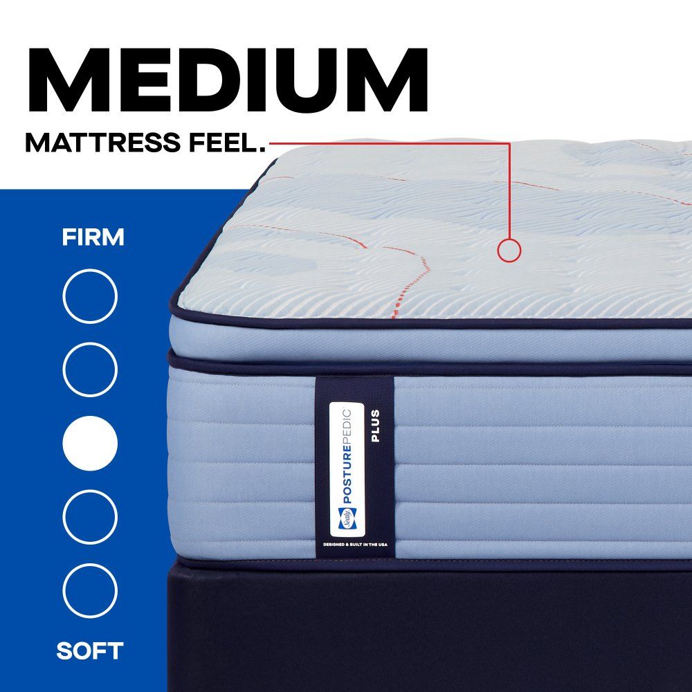 Posturepedic Plus - Paterson II Euro Pillow Top Medium Mattress