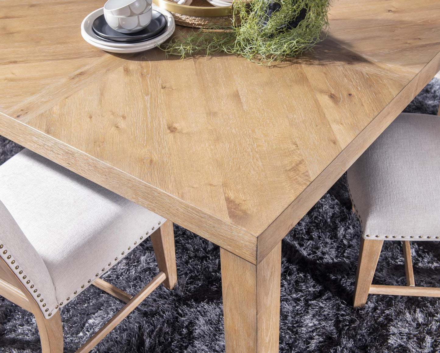 Torrance - Square Dining Table - Aged Driftwood