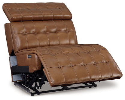 Temmpton - Power Armless Recliner With Adj Headrest - Chocolate