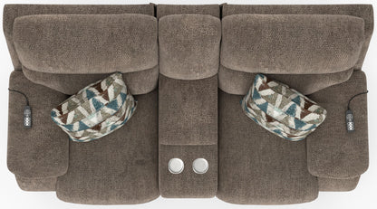 Joya - Power Zero Gravity Reclining Console Loveseat With Power Adjustable Headrest And CR3 Heat/Massage/Lumbar/ZG - Mushroom