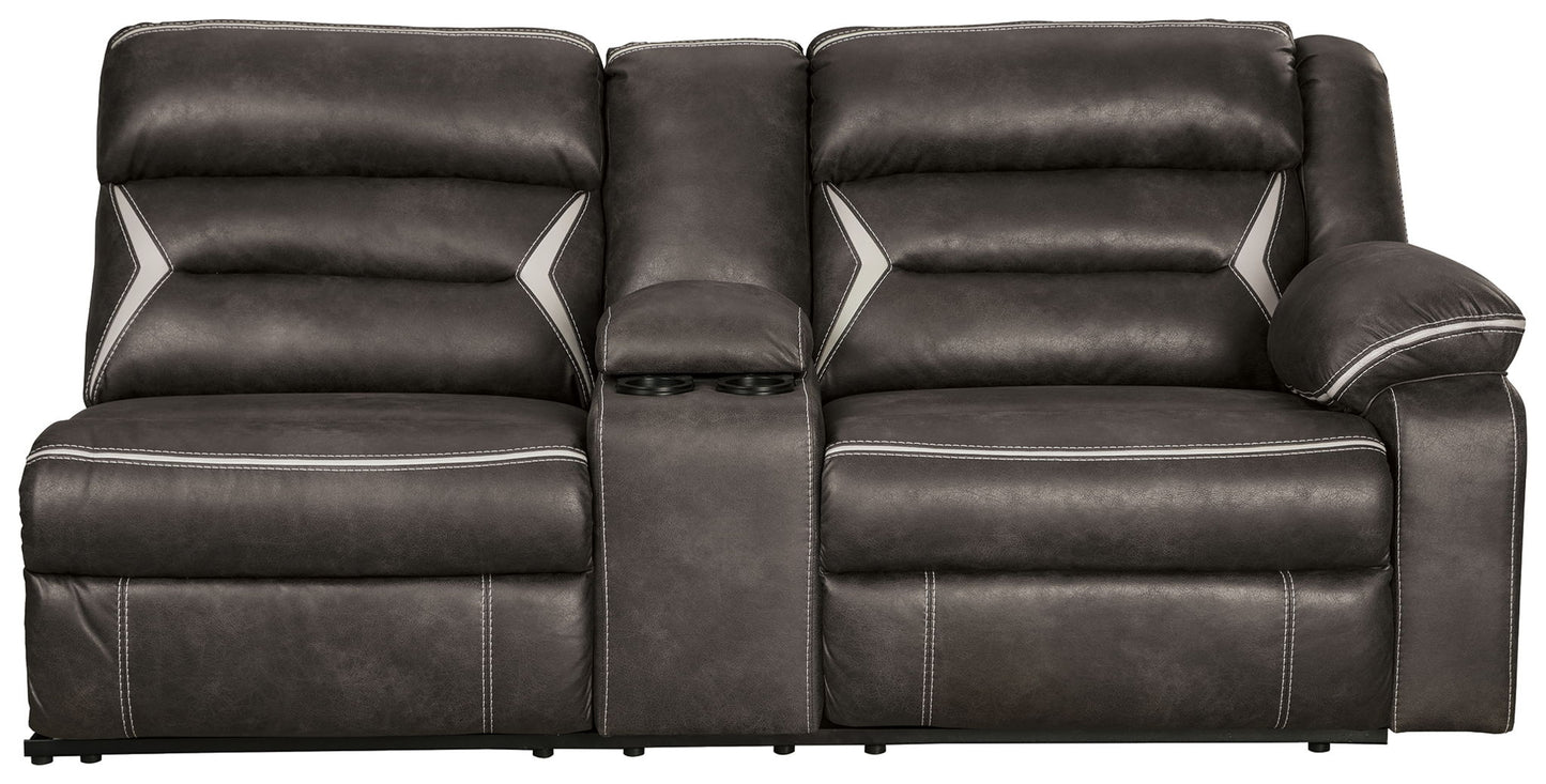 Kincord - Raf Rec Power Sofa W/Console - Midnight