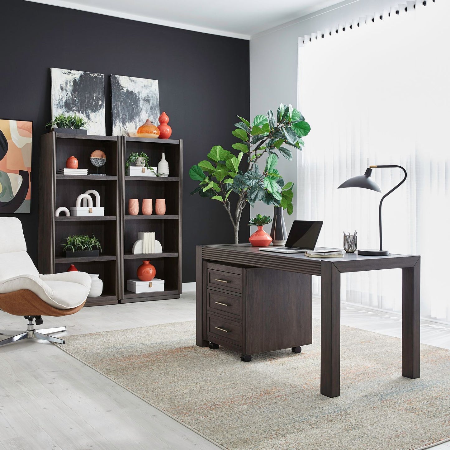 Modern Edge - 4 Piece Desk Set - Caffe