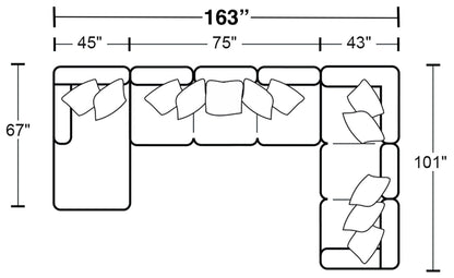 Denali - Italian Leather Match Sectional