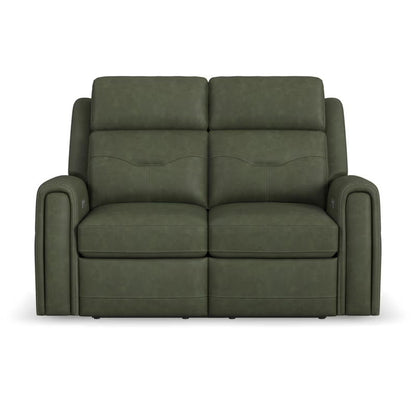 Felix - Power Reclining Loveseat With Console, Power Headrest, Lumbar, Heat & Massage