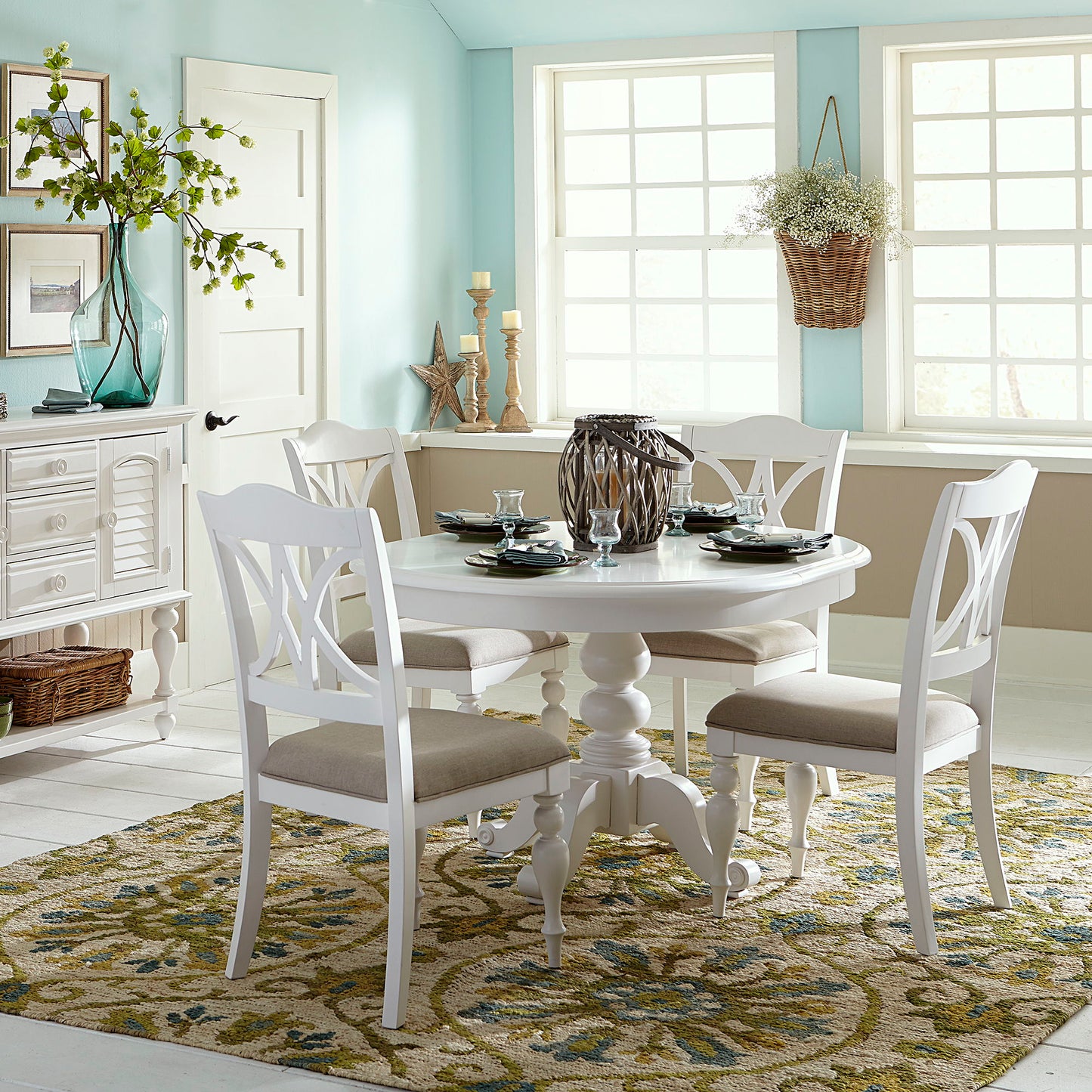 Summer House - Round Pedestal Table Top - Oyster White