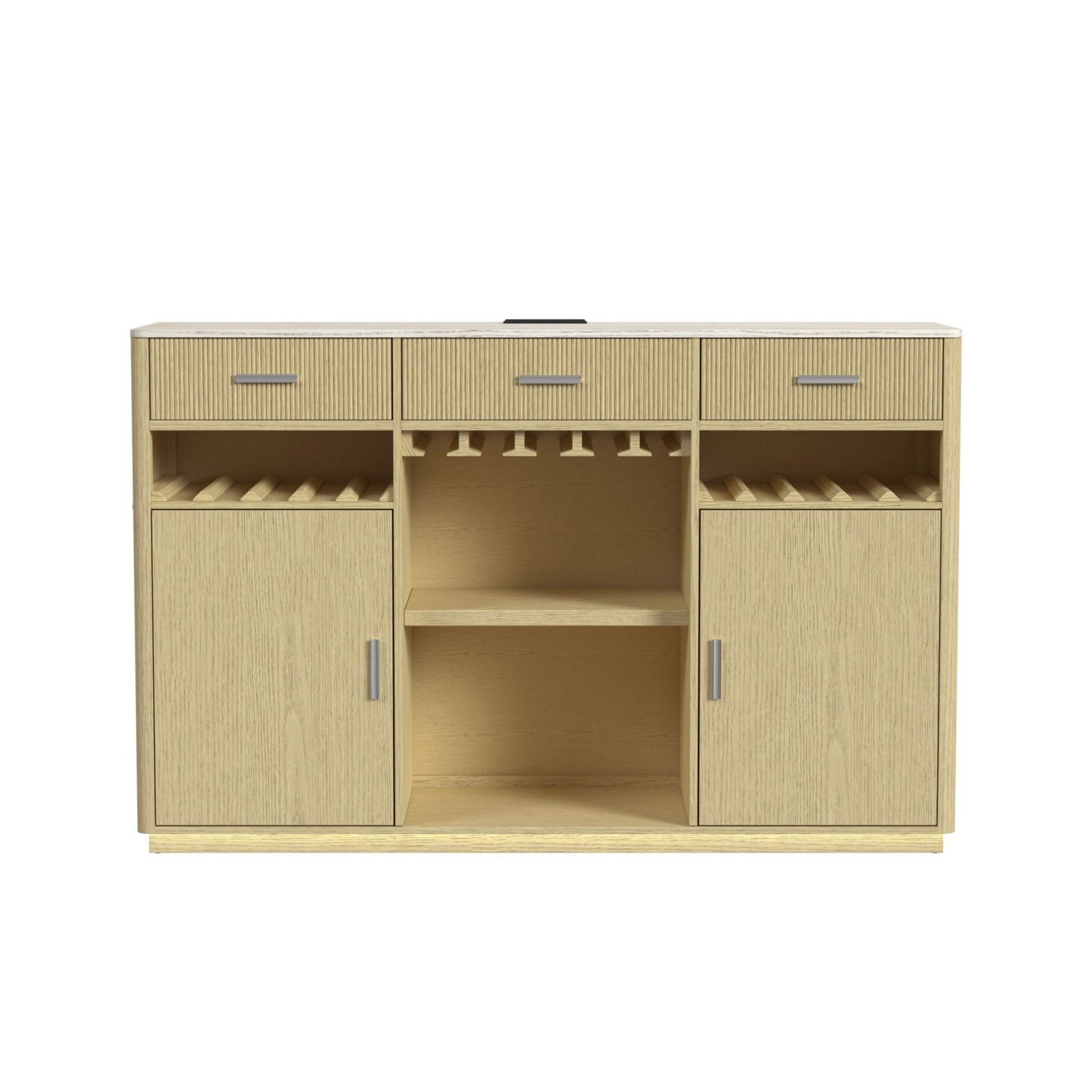 Cambrie - Buffet With LED And Power - Off-White And Natural