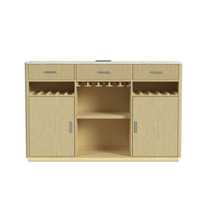 Cambrie - Buffet With LED And Power - Off-White And Natural