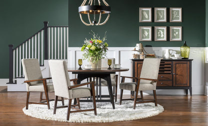 Fenmore - Complete Round Dining Table - Mocha And Distressed Cherry