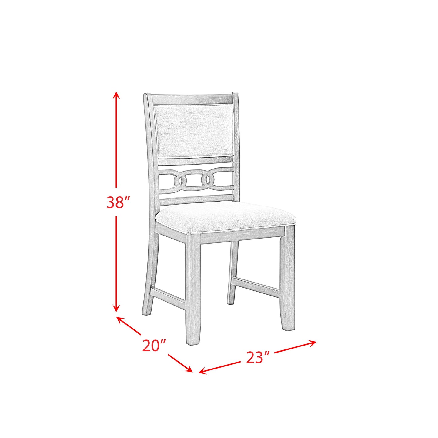 Amherst - Dining Side Chair With Fabric Cushion Side Stretcher (Set of 2) - Gray Finish