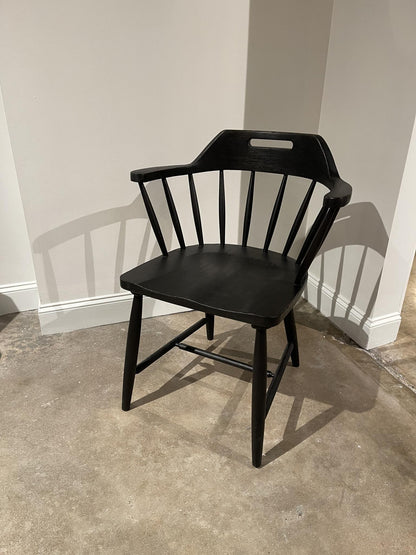 Vintage Market - Spindle Back Arm Chair With Handle Cut Out (Set of 2) - Kettle Black