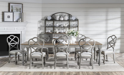 Kingston - X Back Side Chair (Set of 2) - Sandalwood Brown / Tweed Gray