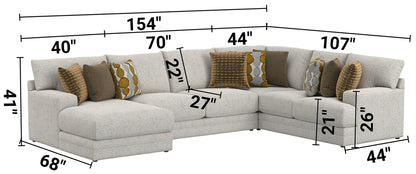 Tori - Sectional With Comfort Coil Seating And Accent Pillows Included