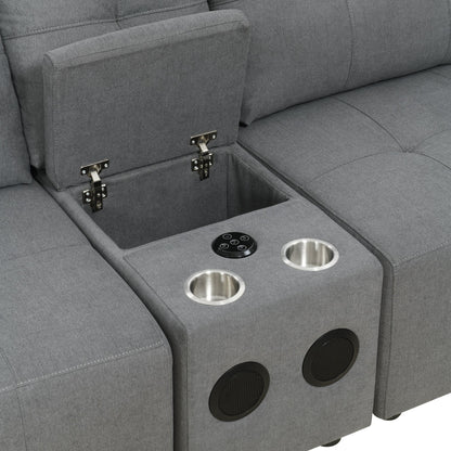 Armani - Modular Console With USB Charger, No Pillow (Ista3 Packaging) - Columbia Charcoal