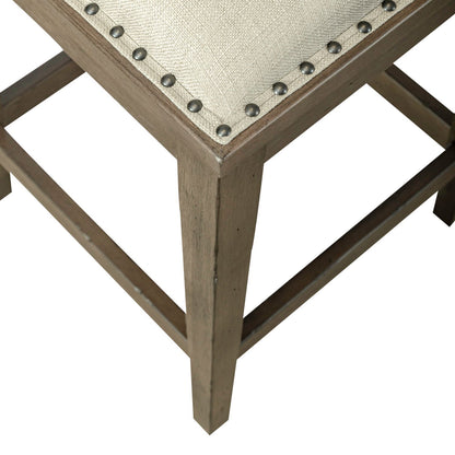 Americana Farmhouse - Upholstered Console Stool - Light Brown