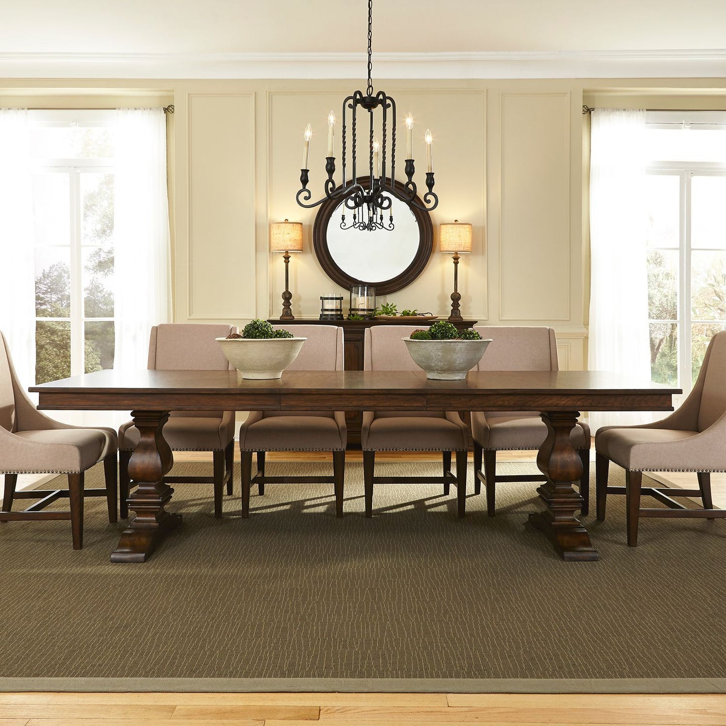 Armand - Trestle Table Base - Antique Brownstone
