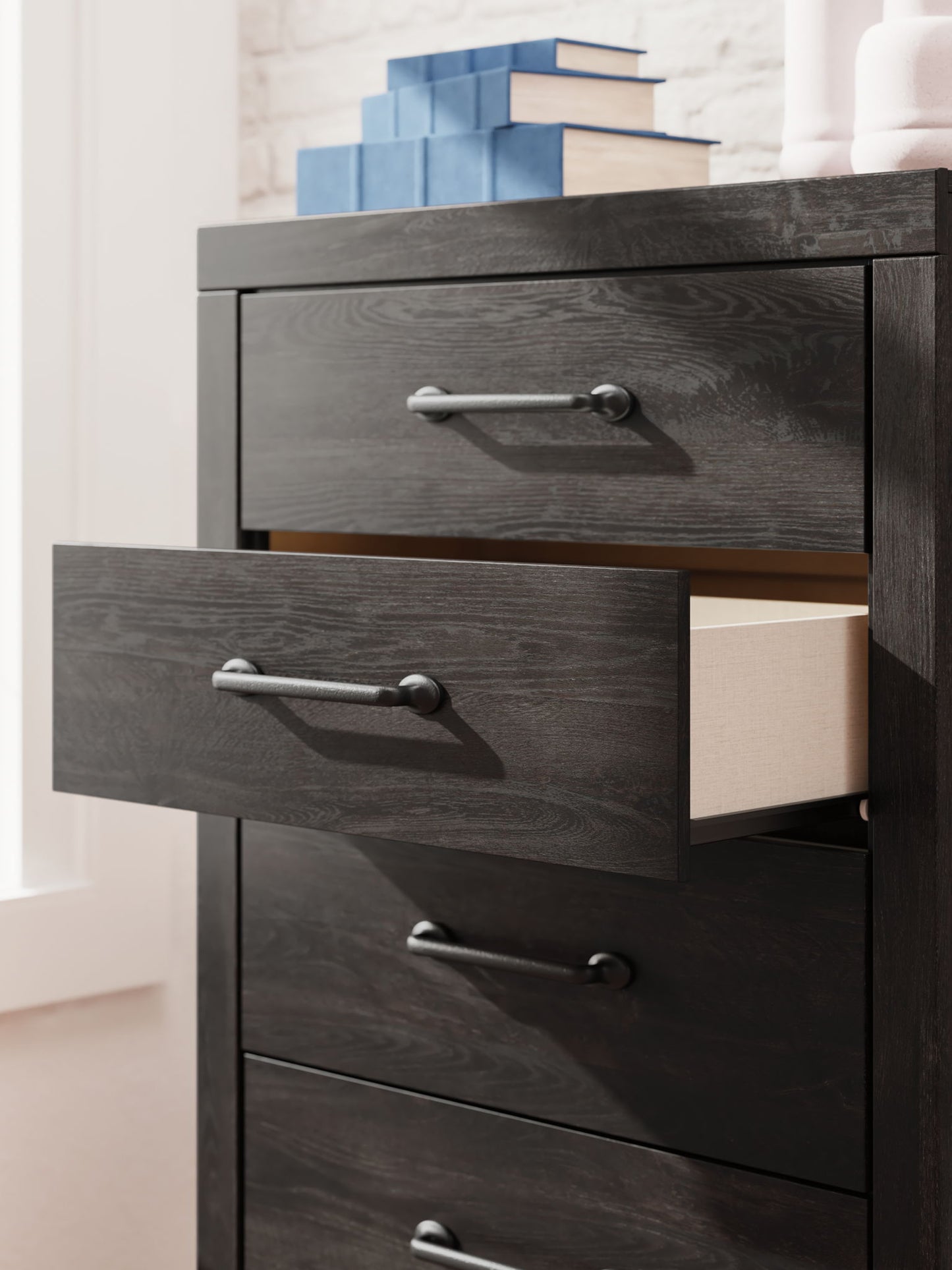 Hollivern - Five Drawer Chest - Dark Gray