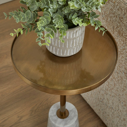 Hamilton - Accent Table - Gold / White