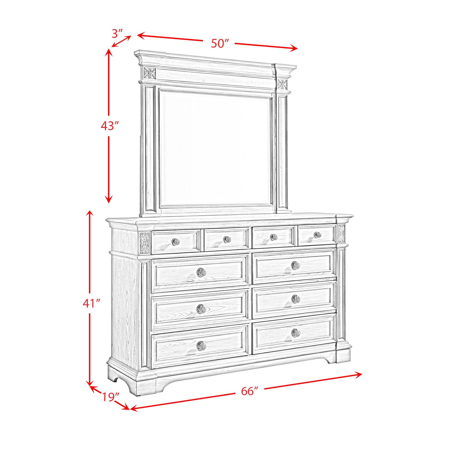 Glenmore - 8-Drawer Dresser