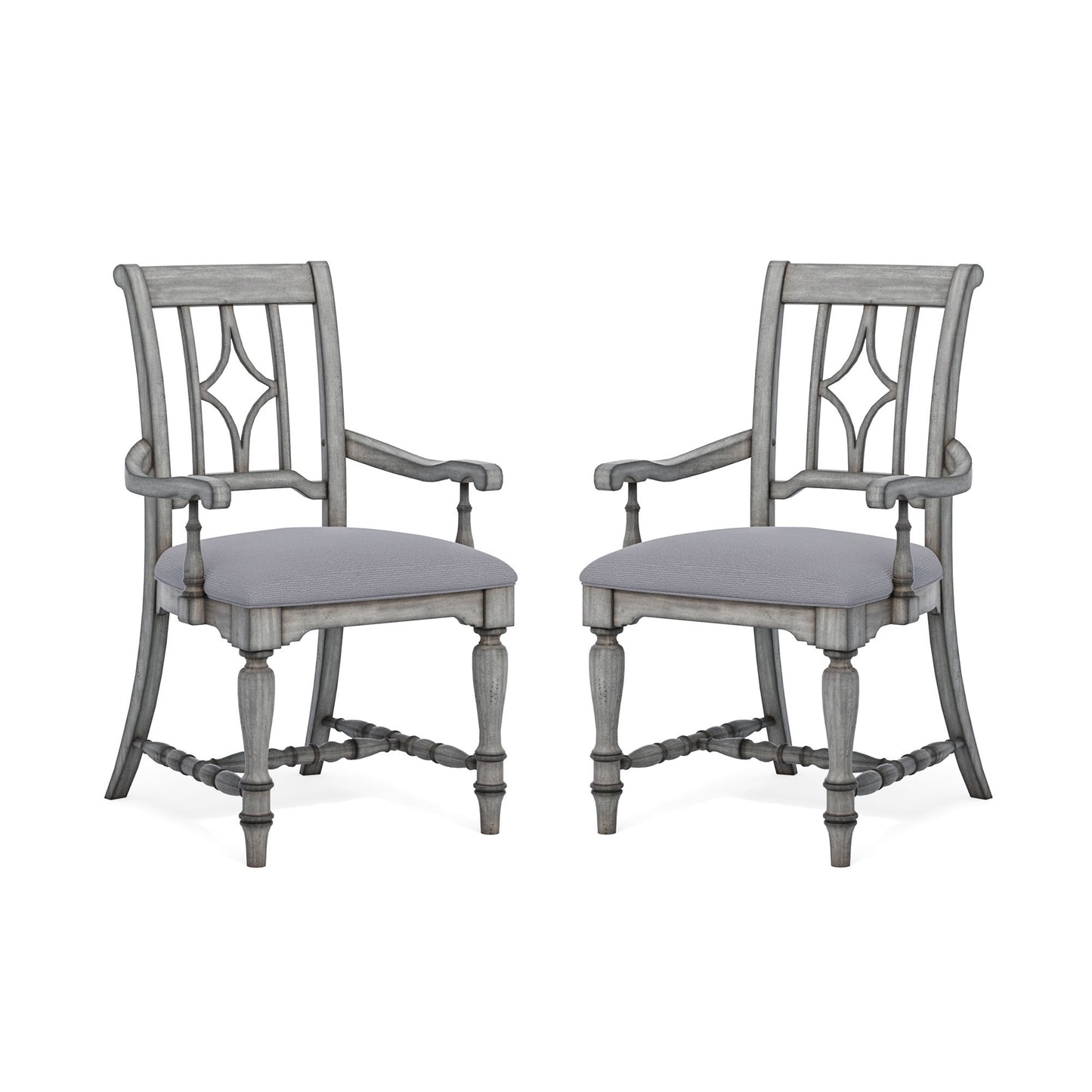 Plymouth - Upholstered Arm Dining Chair (Set of 2) - Gray