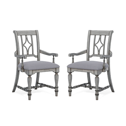 Plymouth - Upholstered Arm Dining Chair (Set of 2) - Gray