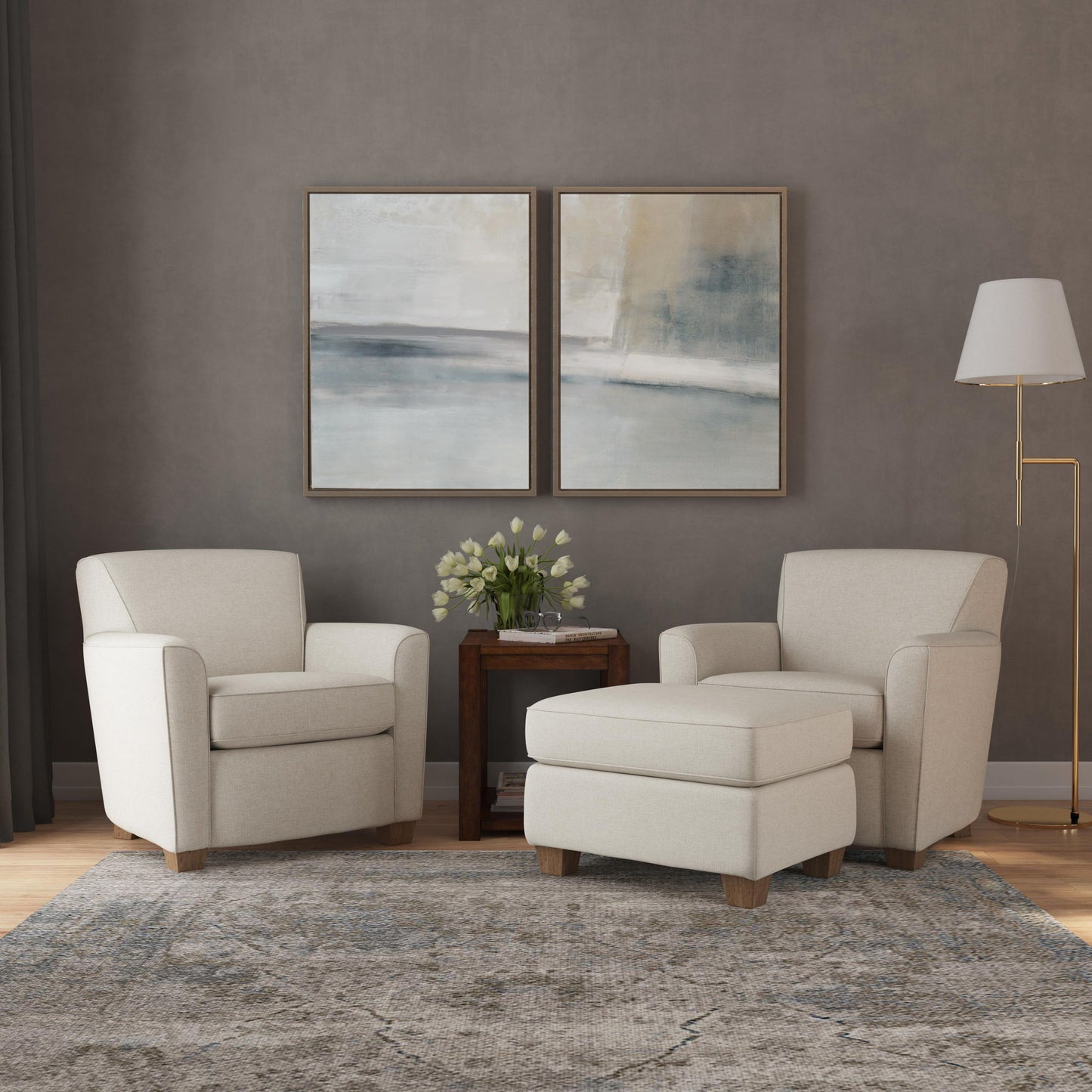 Kingman - Fabric Ottoman